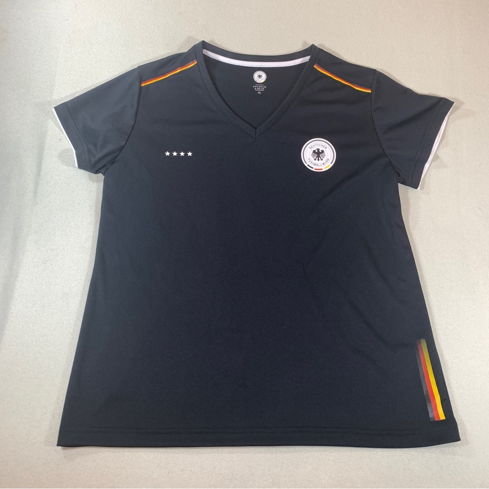 Deutscher German fussball futbol bund soccer jersey black
